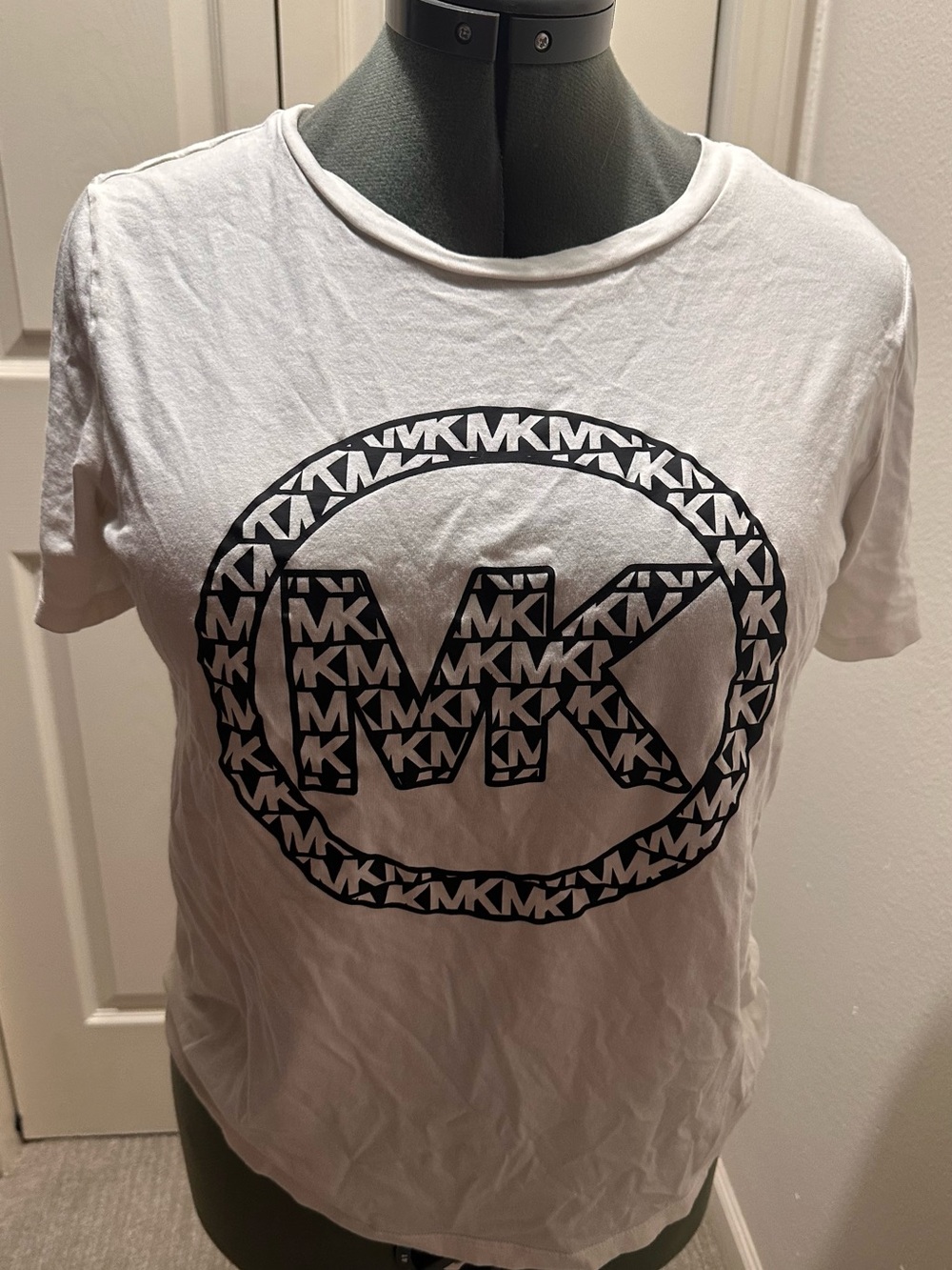 Michael Kors White Tee with Black MK Logo